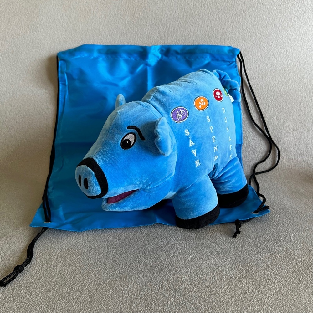 Money Savvy Pig - Blue Piggy Bank Plush
